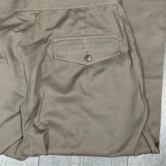 HELMUT LANG High Waist Pant Trousers Size 4 Almond Brown Cotton Linen Blend - Picture 8 of 8